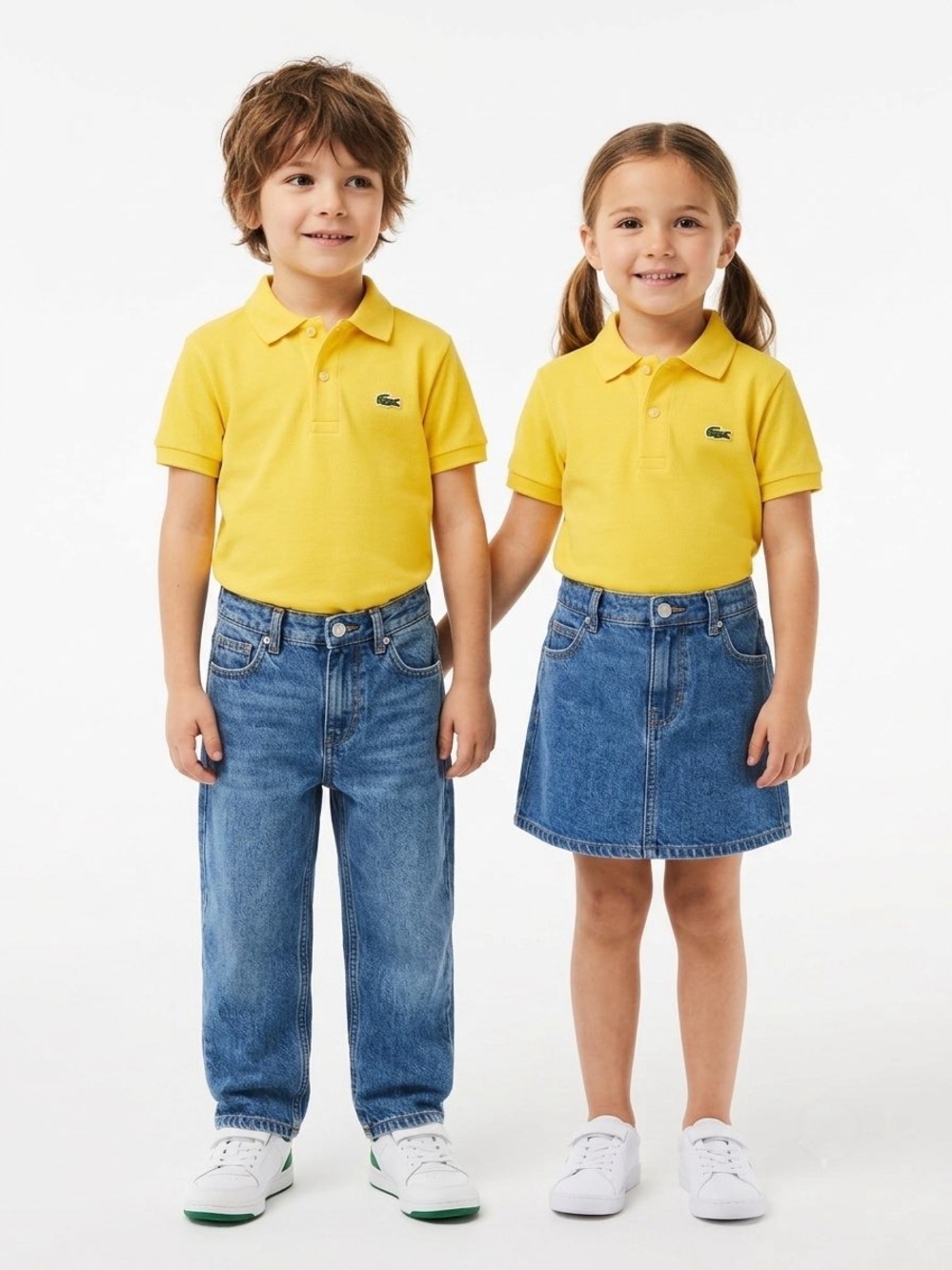 Lacoste Kids Bright Yellow Pique Cotton Short Sleeve Polo Shirt Size 4 Unisex